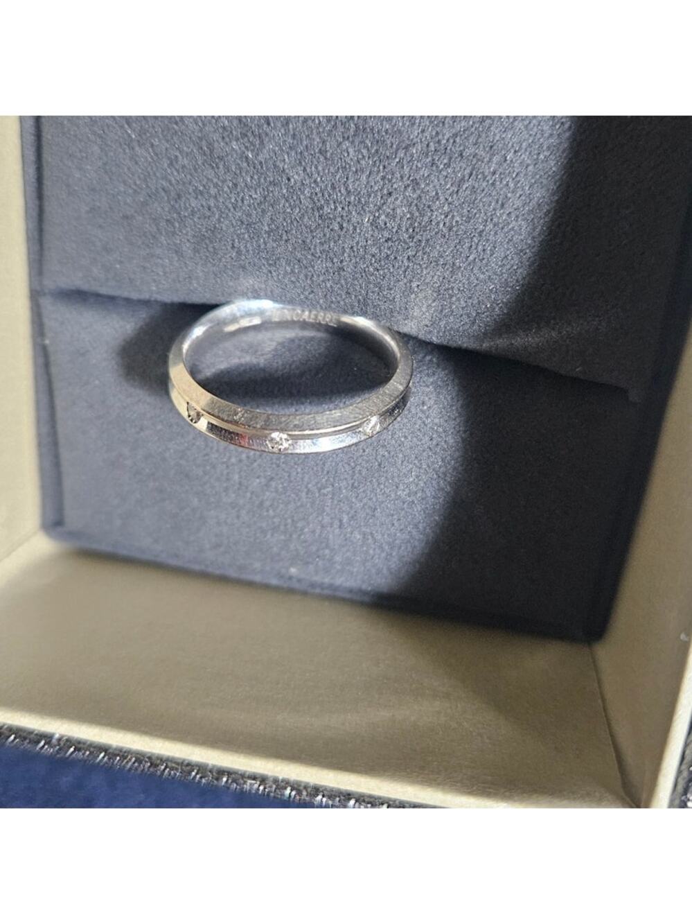 Unoaerre 18K White Gold Diamond Band Ring Italy Fine Jewelry w/ Box 6.5